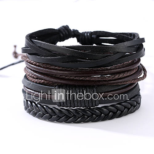 4Pcs Heren Touw Wikkelarmbanden Lederen Armbanden Leder Vintage Punk Sieraden Zwart Voor Vuosipaiva Lahja Sport Mielitietty huismerk kopen in de aanbieding 4Pcs Heren Touw Wikkelarmbanden Lederen Armbanden Leder Vintage Punk Sieraden Zwart Voor Vuosipaiva Lahja Sport Mielitietty huismerk kopen in de aanbieding
