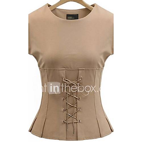 Dames T Shirt Katoen Effen Wit Xxl Zomer huismerk kopen in de aanbieding