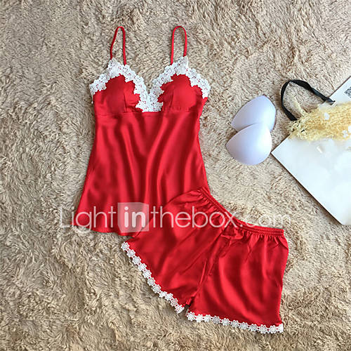 Dames Sexy Satijn Zijde Nachtkleding Patchwork Kerstmis huismerk kopen in de aanbieding Dames Sexy Satijn Zijde Nachtkleding Patchwork Kerstmis huismerk kopen in de aanbieding