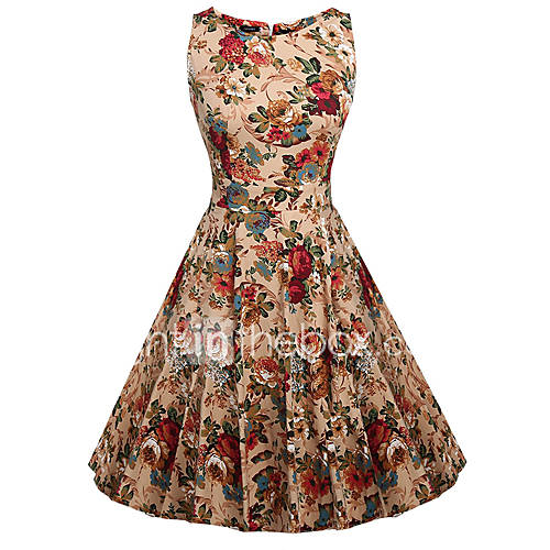 Dames Feest Feestdagen Uitgaan Vintage Street Chic Katoen Wijd Uitlopend Jurk Bloemen Tot De Knie huismerk kopen in de aanbieding Dames Feest Feestdagen Uitgaan Vintage Street Chic Katoen Wijd Uitlopend Jurk Bloemen Tot De Knie huismerk kopen in de aanbieding