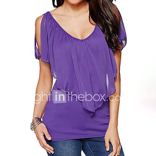 Dames Grote Maten Blouse Effen Klaver Xl Zomer Ruche huismerk kopen in de aanbieding