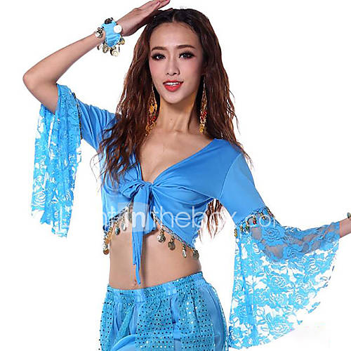 Buikdans Tops Dames Prestatie Katoen Lange Mouw Top huismerk kopen in de aanbieding