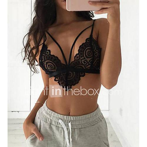 Dames Normaal Sexy Driehoekige Cup Beha Kanten Effen Nylon huismerk kopen in de aanbieding