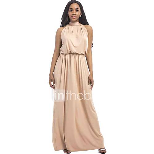 Dames Grote Maten Street Chic Ruimvallend Jurk Effen Maxi huismerk kopen in de aanbieding