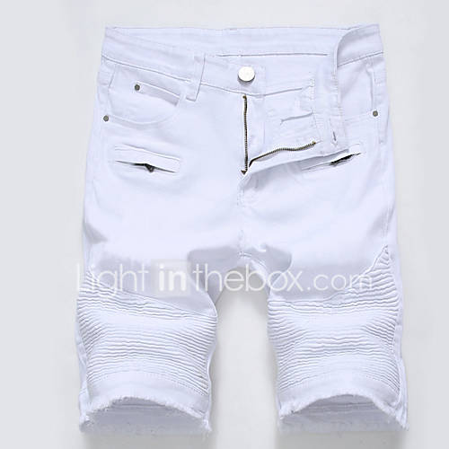 Heren Grote Maten Katoen Slank Shorts Broek Effen Wit Zomer huismerk kopen in de aanbieding