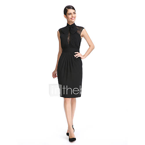 Strak Kolom Hoge Nek Tot De Knie Chiffon Zwart Jurkje Cocktailparty Jurk Met Kant Sjerp Lint Zijdrapering Door Ts Couture huismerk kopen in de aanbieding Strak Kolom Hoge Nek Tot De Knie Chiffon Zwart Jurkje Cocktailparty Jurk Met Kant Sjerp Lint Zijdrapering Door Ts Couture huismerk kopen in de aanbieding