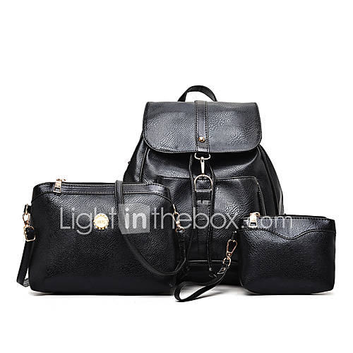 Dames Tassen Pu Zak Set Rits Wit Zwart Rood huismerk kopen in de aanbieding