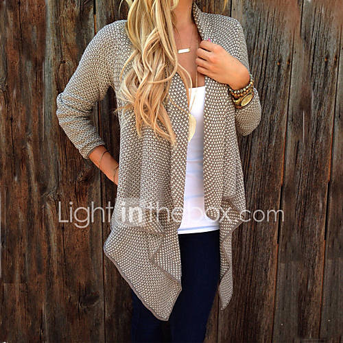 Dames Dagelijks Effen Lange Mouw Ruimvallend Normaal Cloak Capes Peter Pan Kraag Herfst Winter Katoen Zwart Khaki M L Xl huismerk kopen in de aanbieding