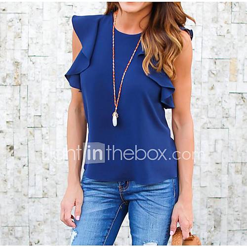 Dames Blouse Uitgaan Effen Wit M Ruche huismerk kopen in de aanbieding Dames Blouse Uitgaan Effen Wit M Ruche huismerk kopen in de aanbieding