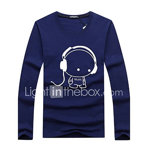 Heren Actief Print Grote Maten T Shirt Katoen Sport Ronde Hals Wijn Xxxxl Lange Mouw Lente Zomer Herfst huismerk kopen in de aanbieding