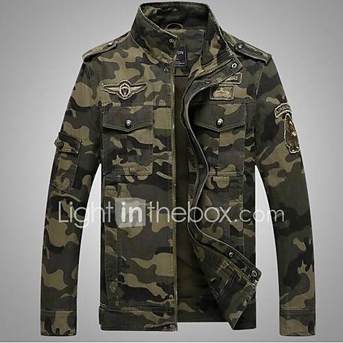 Heren Dagelijks Weekend Militair Herfst Normaal Jack Camouflage Opstaand Lange Mouw Katoen Leger Groen Khaki Xl Xxl Xxxl huismerk kopen in de aanbieding Heren Dagelijks Weekend Militair Herfst Normaal Jack Camouflage Opstaand Lange Mouw Katoen Leger Groen Khaki Xl Xxl Xxxl huismerk kopen in de aanbieding