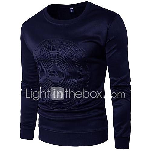 Heren Standaard Grote Maten Slank Broek Effen Wit Ronde Hals Lange Mouw Herfst huismerk kopen in de aanbieding