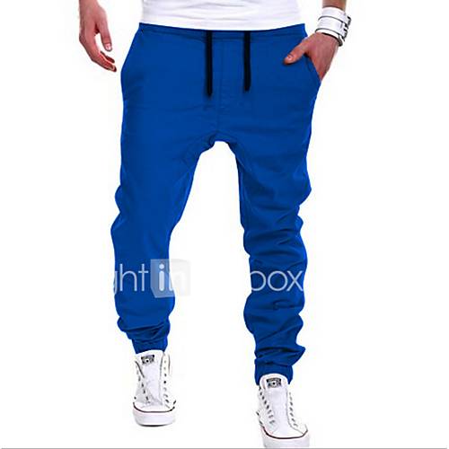 Heren Actief Street Chic Katoen Harem Joggingbroeken Broek Effen Khaki Sport Weekend huismerk kopen in de aanbieding