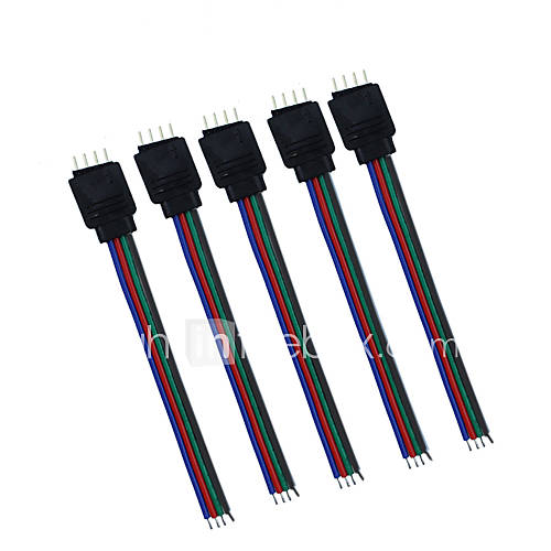 5 Stks Hkv Rgb 4Pin Mannelijke Connector Kabel Draad Voor Led Strip 4 Pin Controller huismerk kopen in de aanbieding