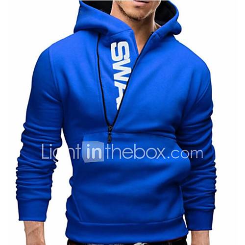 Heren Standaard Street Chic Lange Mouw Slank Trui Met Capuchon Effen Herfst Winter huismerk kopen in de aanbieding