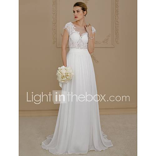 A Lijn Bateau Neck Strijksleep Chiffon Kant Op Maat Gemaakte Trouwjurken Met Appliques Door Lan Ting Bride Open Rug Doorzichtig huismerk kopen in de aanbieding A Lijn Bateau Neck Strijksleep Chiffon Kant Op Maat Gemaakte Trouwjurken Met Appliques Door Lan Ting Bride Open Rug Doorzichtig huismerk kopen in de aanbieding