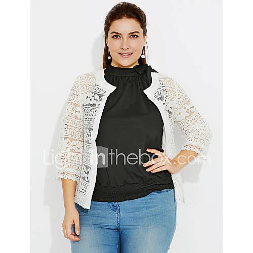Dames Dagelijks Zomer Herfst Kort Jack Effen Ronde Hals 34 Mouw Katoen Kant Wit Zwart Xxxl 4Xl Xxxxxl huismerk kopen in de aanbieding Dames Dagelijks Zomer Herfst Kort Jack Effen Ronde Hals 34 Mouw Katoen Kant Wit Zwart Xxxl 4Xl Xxxxxl huismerk kopen in de aanbieding
