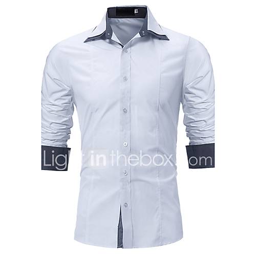 Heren Street Chic Grote Maten Overhemd Effen Zwart Xl Lange Mouw Herfst Winter huismerk kopen in de aanbieding