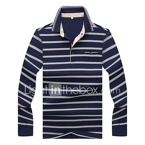 Heren Verfijnd Grote Maten T Shirt Katoen Werk Gestreept Overhemdkraag Blauw Xl Lange Mouw Herfst Winter huismerk kopen in de aanbieding Heren Verfijnd Grote Maten T Shirt Katoen Werk Gestreept Overhemdkraag Blauw Xl Lange Mouw Herfst Winter huismerk kopen in de aanbieding