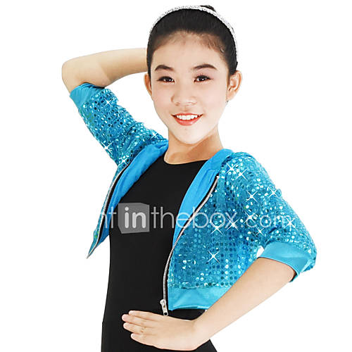 Jazz Tops Pailletten Dames Prestatie Nylon Stretchsatijn 34 Mouw Hoog Top huismerk kopen in de aanbieding