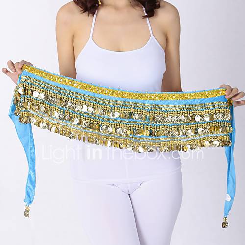 Buikdans Heupsjaals Dames Prestatie Fluweel Chiffon Gouden Munten Heup Sjaal huismerk kopen in de aanbieding