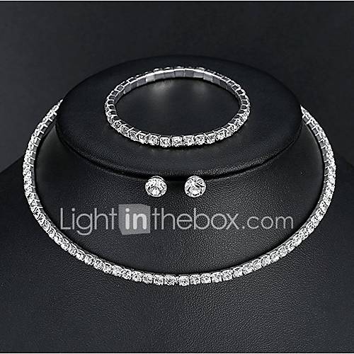 Dames Sieraden Set Standaard Elegant Omvatten Zilver Voor Bruiloft Dagelijks huismerk kopen in de aanbieding