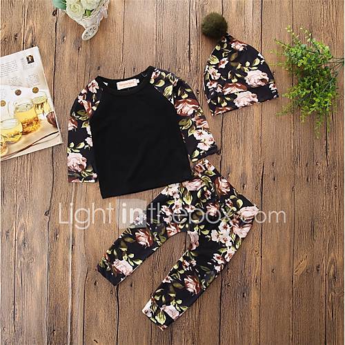 Baby Meisjes Hoed Bloemen Dagelijks Causaal Patroon Lange Mouw Normaal Katoen Acryl Kledingset Zwart Peuter huismerk kopen in de aanbieding Baby Meisjes Hoed Bloemen Dagelijks Causaal Patroon Lange Mouw Normaal Katoen Acryl Kledingset Zwart Peuter huismerk kopen in de aanbieding