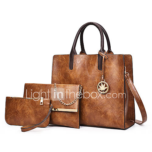 Dames Tassen Pu Zak Set 3 Stuks Purse Rits Rood Grijs Bruin huismerk kopen in de aanbieding