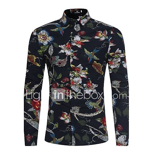 Heren Overhemd Katoen Bloemen Slank Zwart Xl Lange Mouw huismerk kopen in de aanbieding Heren Overhemd Katoen Bloemen Slank Zwart Xl Lange Mouw huismerk kopen in de aanbieding