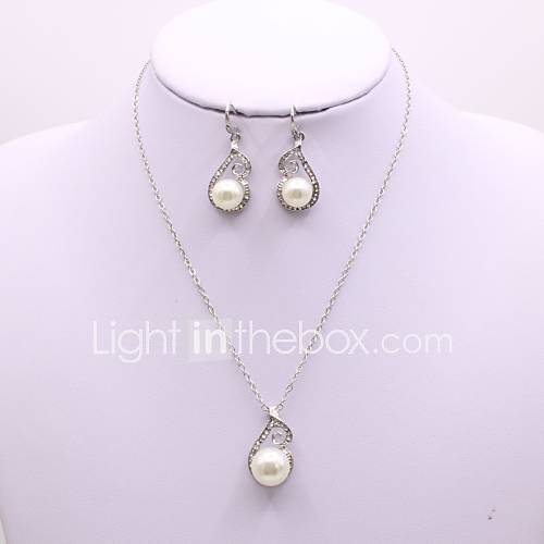 Dames Sieraden Set Parel Heel Simpel Elegant Omvatten Zilver Voor Dagelijks Causaal huismerk kopen in de aanbieding