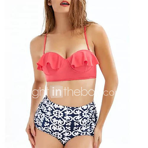 Dames Ruche Vintage Verfijnd Bandje Zwart Oranje Beige Hoge Taille Bikini Zwemkleding Geometrisch Print Xl Xxl Xxxl huismerk kopen in de aanbieding Dames Ruche Vintage Verfijnd Bandje Zwart Oranje Beige Hoge Taille Bikini Zwemkleding Geometrisch Print Xl Xxl Xxxl huismerk kopen in de aanbieding