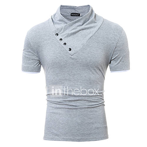 Heren T Shirt Katoen Effen Donkergrijs L Korte Mouw Zomer Lang huismerk kopen in de aanbieding