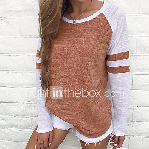 Dames T Shirt Katoen Feestdagen Effen Paars huismerk kopen in de aanbieding