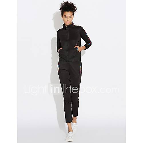 Dames Opstaand Trui Met Capuchon Pantalon Effen Lente Herfst Sportieve Look huismerk kopen in de aanbieding