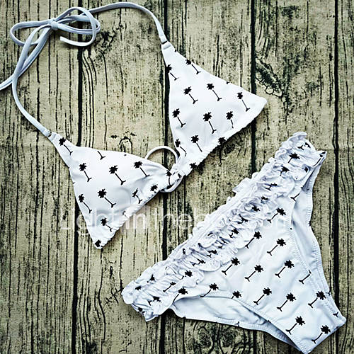 Dames Halter Wit Bikini Zwemkleding Opdrukken S M L huismerk kopen in de aanbieding Dames Halter Wit Bikini Zwemkleding Opdrukken S M L huismerk kopen in de aanbieding
