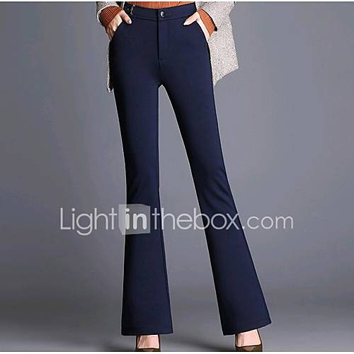 Dames Chinos Zwaar Katoen Broek Effen Marineblauw huismerk kopen in de aanbieding