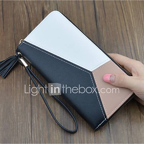 Dames Tassen Pu Portomonnees Kwastje Geometrisch Zwart Blozend Roze huismerk kopen in de aanbieding