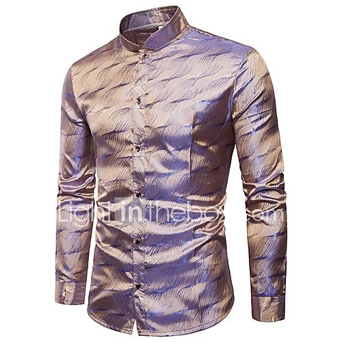 Heren Luxe Jacquard Overhemd Katoen Club Effen Blauw Xl Lange Mouw Lente huismerk kopen in de aanbieding