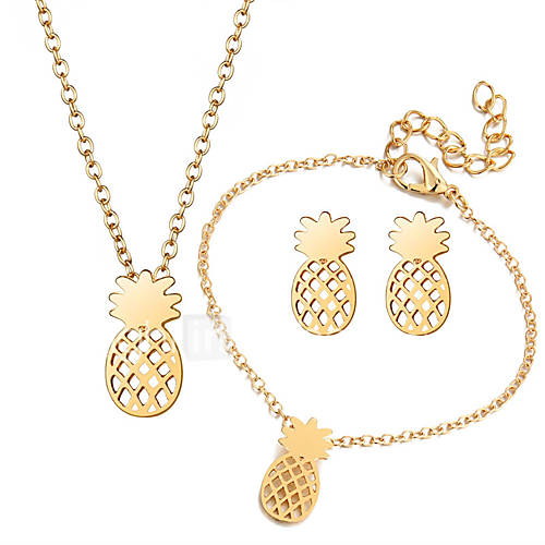Dames Sieraden Set Ananas Koreaans Zoet Elegant Omvatten Hangertjes Ketting Armband Goud Zilver Voor Dagelijks Avond Feest Oorbellen huismerk kopen in de aanbieding Dames Sieraden Set Ananas Koreaans Zoet Elegant Omvatten Hangertjes Ketting Armband Goud Zilver Voor Dagelijks Avond Feest Oorbellen huismerk kopen in de aanbieding