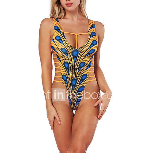 Dames Standaard Halter Geel Eendelig Zwemkleding Kleurenblok M L Xl Sexy huismerk kopen in de aanbieding