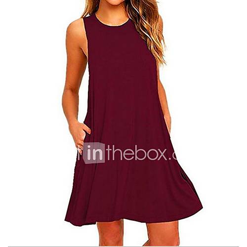 Dames Vintage Bodycon Jurk Effen Standaard Boven De Knie huismerk kopen in de aanbieding