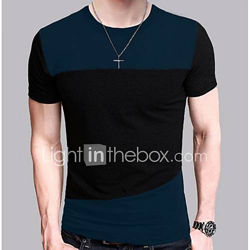 Heren Street Chic T Shirt Kleurenblok Ronde Hals Blauw Xl Korte Mouw huismerk kopen in de aanbieding Heren Street Chic T Shirt Kleurenblok Ronde Hals Blauw Xl Korte Mouw huismerk kopen in de aanbieding