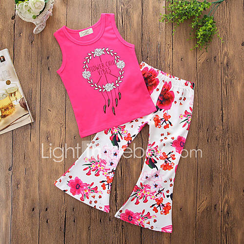 Peuter Meisjes Heel Simpel Informeel Dagelijks Uitgaan Bloemen Stijlvol Slank Mouwloos Normaal Katoen Polyester Kledingset Fuchsia Print huismerk kopen in de aanbieding Peuter Meisjes Heel Simpel Informeel Dagelijks Uitgaan Bloemen Stijlvol Slank Mouwloos Normaal Katoen Polyester Kledingset Fuchsia Print huismerk kopen in de aanbieding