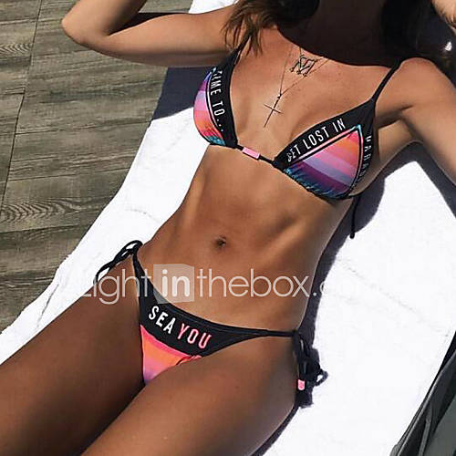 Dames Strapless Regenboog Bikini Zwemkleding Gestreept Print S M L Sexy huismerk kopen in de aanbieding Dames Strapless Regenboog Bikini Zwemkleding Gestreept Print S M L Sexy huismerk kopen in de aanbieding