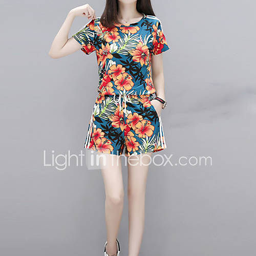 Dames Uitgaan Street Chic Slank Set Pantalon Bloemen Lente Zomer huismerk kopen in de aanbieding