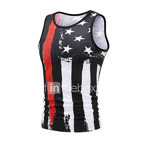 Heren Punk Gothic Singlet Sport Kleurenblok Ronde Hals Zwart Xl Mouwloos Lente Zomer huismerk kopen in de aanbieding