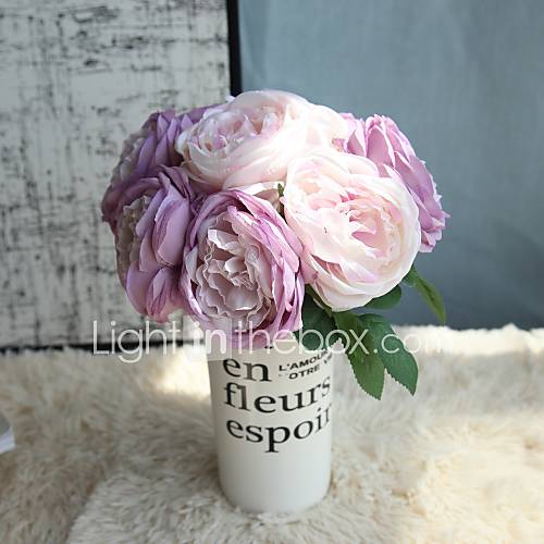 Kunstbloemen 5 Tak Rustiek Bruidsboeketten Rozen Bloemen Voor Op Tafel huismerk kopen in de aanbieding