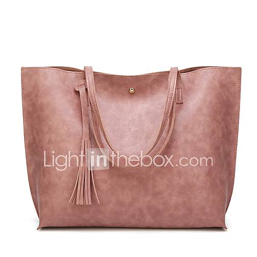 Dames Tassen Pu Schoudertas Siernagel Kwastje Effen Kleur Donkerrood Grijs Bruin huismerk kopen in de aanbieding