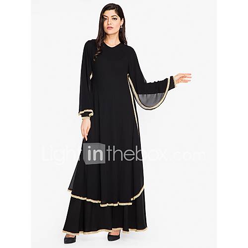 Dames Grote Maten Street Chic Verfijnd Ruimvallend Recht Wijd Uitlopend Abaya Jurk Effen Veters Maxi Hoge Taille Zwart huismerk kopen in de aanbieding Dames Grote Maten Street Chic Verfijnd Ruimvallend Recht Wijd Uitlopend Abaya Jurk Effen Veters Maxi Hoge Taille Zwart huismerk kopen in de aanbieding