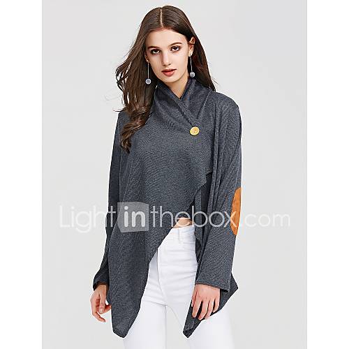 Dames Street Chic T Shirt Katoen Uitgaan Kleurenblok V Hals Ruimvallend Donkergrijs huismerk kopen in de aanbieding